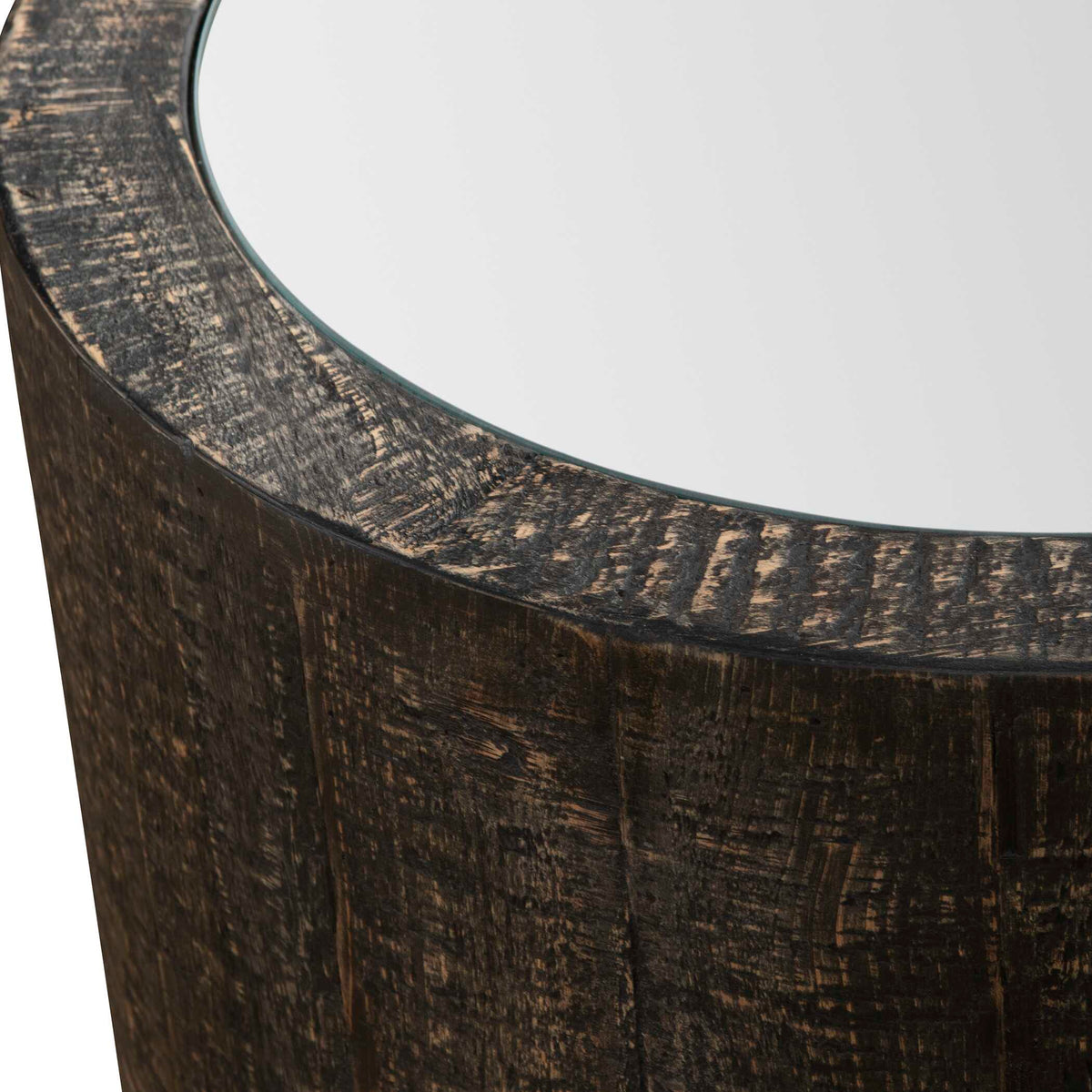 Sequoia Woodtone Mirrored Drum Table - Ornate Home