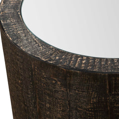 Sequoia Woodtone Mirrored Drum Table - Ornate Home