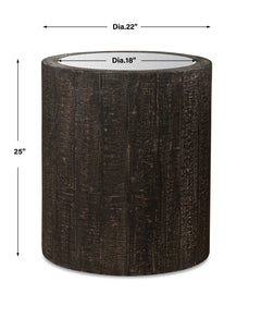 Sequoia Woodtone Mirrored Drum Table - Ornate Home