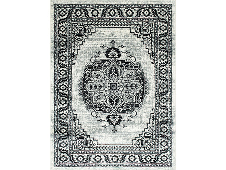 Serang Gray/Black 5' X 7' Area Rug - Ornate Home