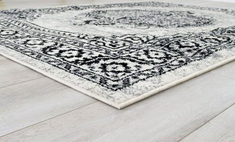 Serang Gray/Black 5' X 7' Area Rug - Ornate Home