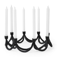 Seraph Black Round Candle Holder - Ornate Home