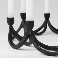 Seraph Black Round Candle Holder - Ornate Home