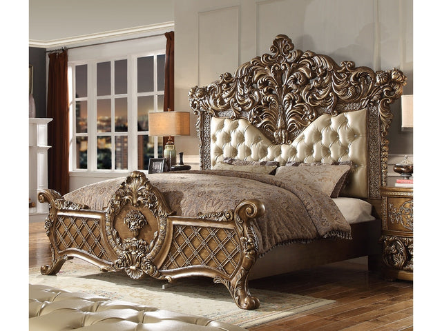 Seraphine Antique Gold & Perfect Brown California King Bed  / HD-8018 - Ornate Home
