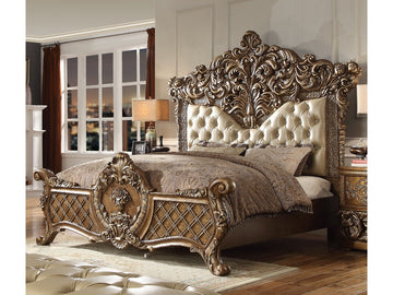 Seraphine Antique Gold & Perfect Brown Eastern King Bed  / HD-8018 - Ornate Home