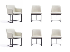 Serena 6 Piece Dining Set in Cream - Ornate Home