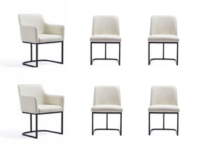 Serena 6 Piece Dining Set in Cream - Ornate Home