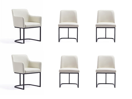 Serena 6 Piece Dining Set in Cream - Ornate Home