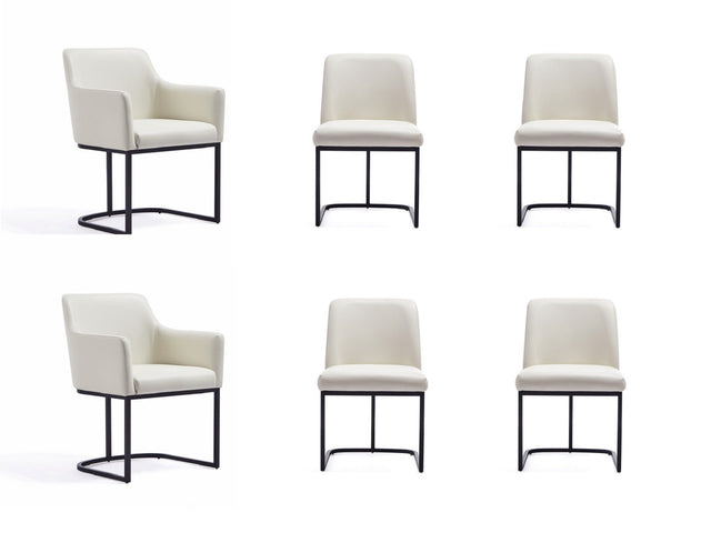 Serena 6 Piece Dining Set in Cream - Ornate Home