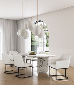 Serena 6 Piece Dining Set in Cream - Ornate Home