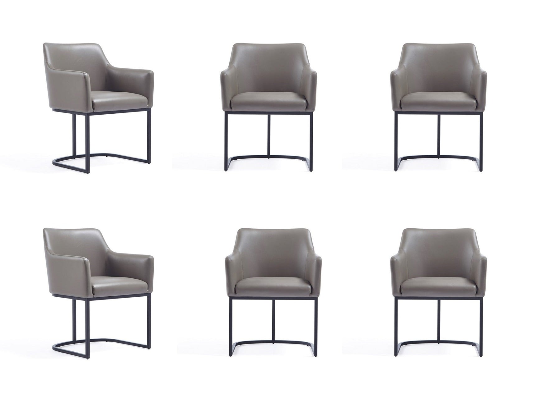 Serena 6 Piece Dining Set in Grey - Ornate Home