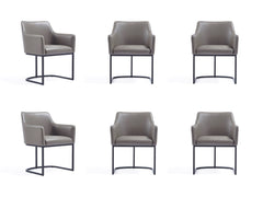 Serena 6 Piece Dining Set in Grey - Ornate Home