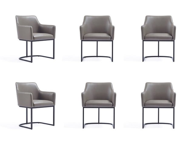 Serena 6 Piece Dining Set in Grey - Ornate Home