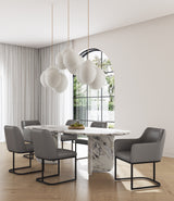 Serena 6 Piece Dining Set in Grey - Ornate Home