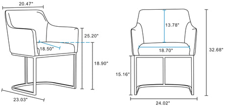 Serena 6 Piece Dining Set in Grey - Ornate Home