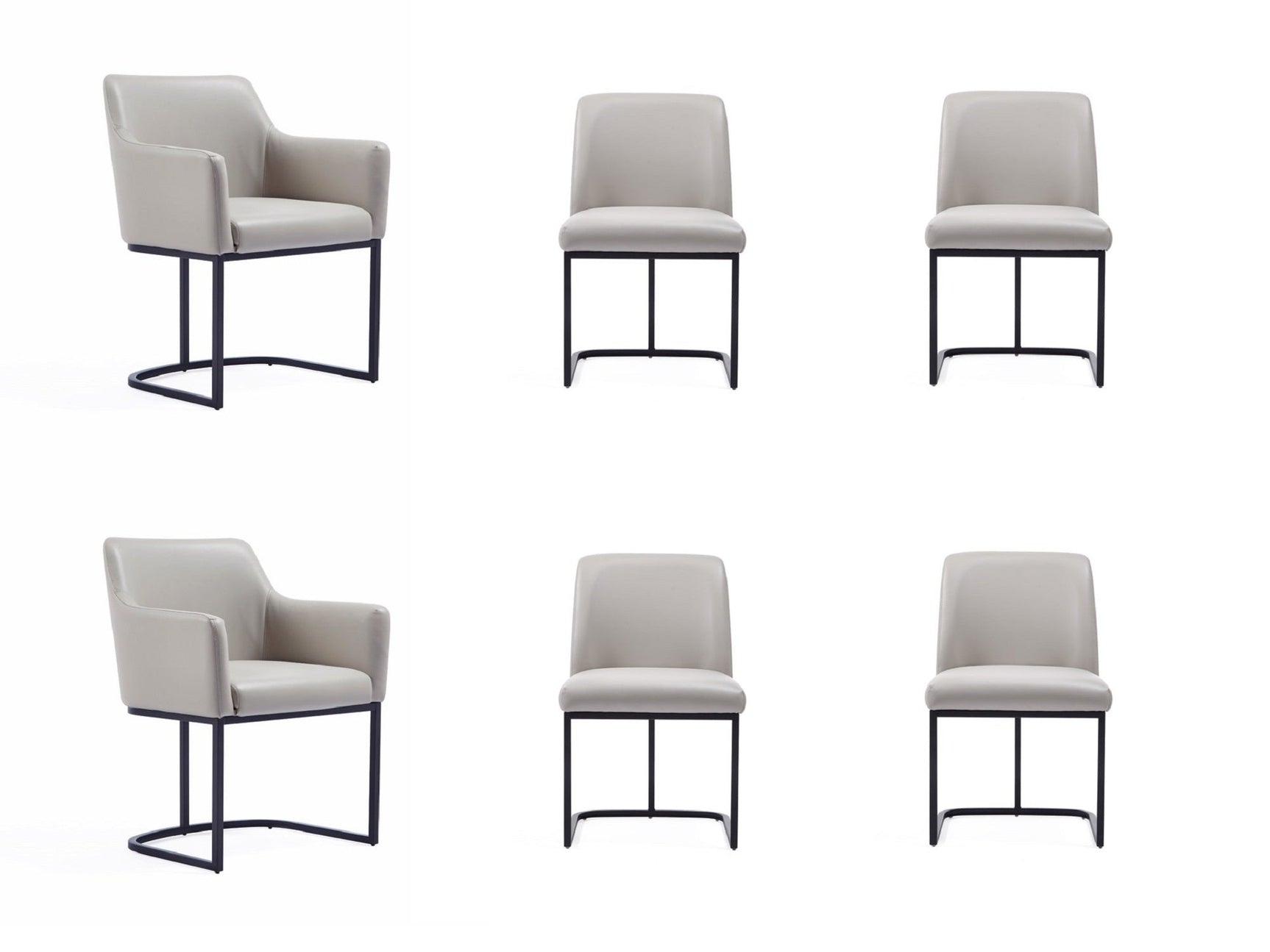 Serena 6 Piece Dining Set in Light Grey - Ornate Home