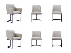 Serena 6 Piece Dining Set in Light Grey - Ornate Home