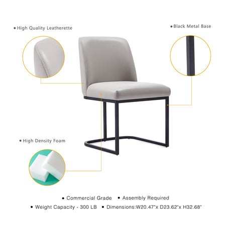 Serena 6 Piece Dining Set in Light Grey - Ornate Home