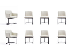 Serena 8 Piece Dining Set in Cream - Ornate Home