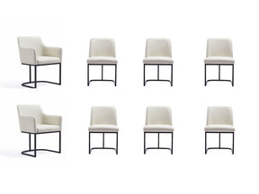 Serena 8 Piece Dining Set in Cream - Ornate Home