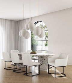 Serena 8 Piece Dining Set in Cream - Ornate Home