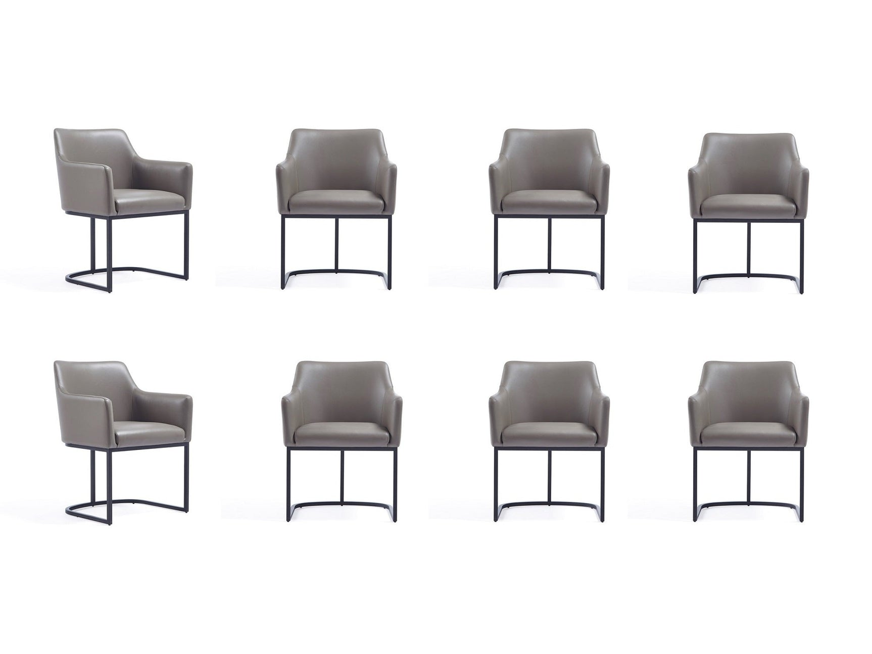 Serena 8 Piece Dining Set in Grey - Ornate Home