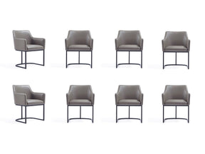 Serena 8 Piece Dining Set in Grey - Ornate Home