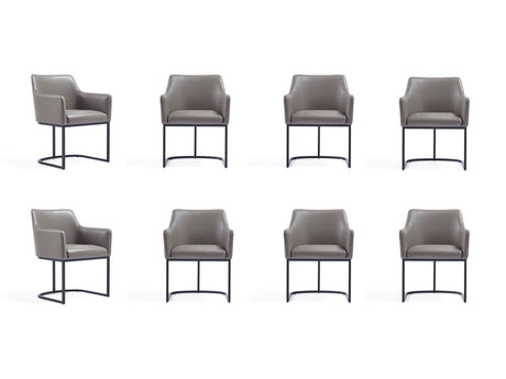 Serena 8 Piece Dining Set in Grey - Ornate Home