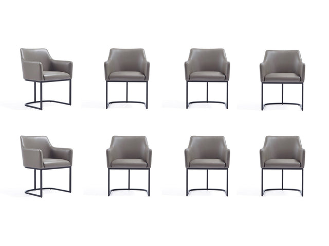 Serena 8 Piece Dining Set in Grey - Ornate Home