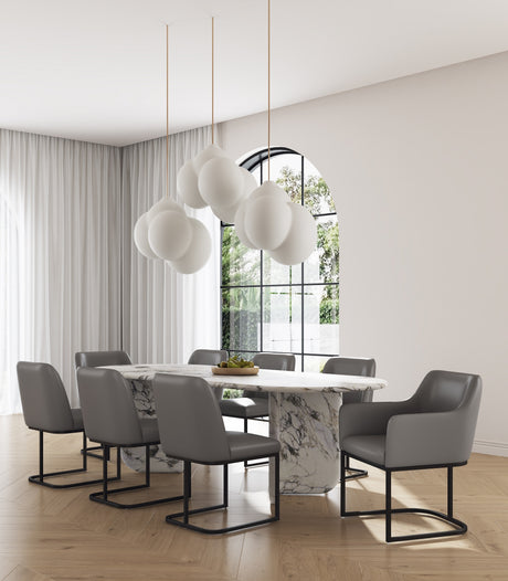 Serena 8 Piece Dining Set in Grey - Ornate Home