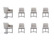 Serena 8 Piece Dining Set in Light Grey - Ornate Home