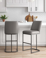 Serena Barstool in Grey (set of 2) - Ornate Home