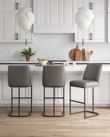 Serena Barstool in Grey (set of 3) - Ornate Home