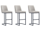 Serena Barstool in Light Grey (set of 3) - Ornate Home