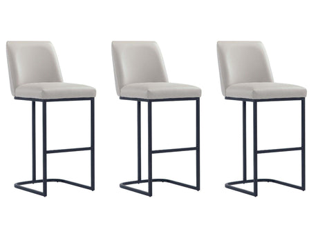 Serena Barstool in Light Grey (set of 3) - Ornate Home