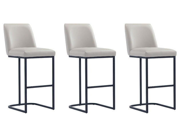Serena Barstool in Light Grey (set of 3) - Ornate Home