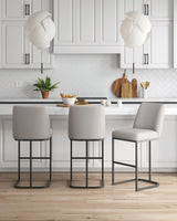 Serena Barstool in Light Grey (set of 3) - Ornate Home