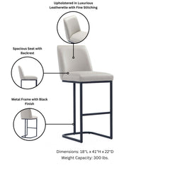 Serena Barstool in Light Grey (set of 3) - Ornate Home