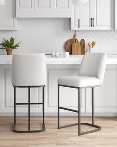 Serena Barstool in White (set of 2) - Ornate Home