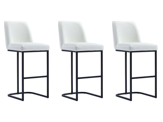 Serena Barstool in White (set of 3) - Ornate Home