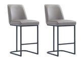 Serena Counter Stool in Grey (set of 2) - Ornate Home
