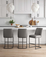 Serena Counter Stool in Grey (set of 3) - Ornate Home
