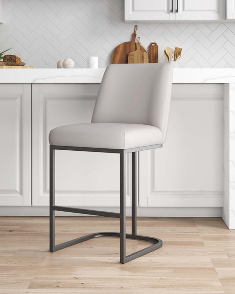 Serena Counter Stool in Light Grey - Ornate Home