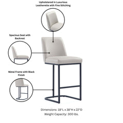Serena Counter Stool in Light Grey - Ornate Home