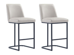 Serena Counter Stool in Light Grey (set of 2) - Ornate Home