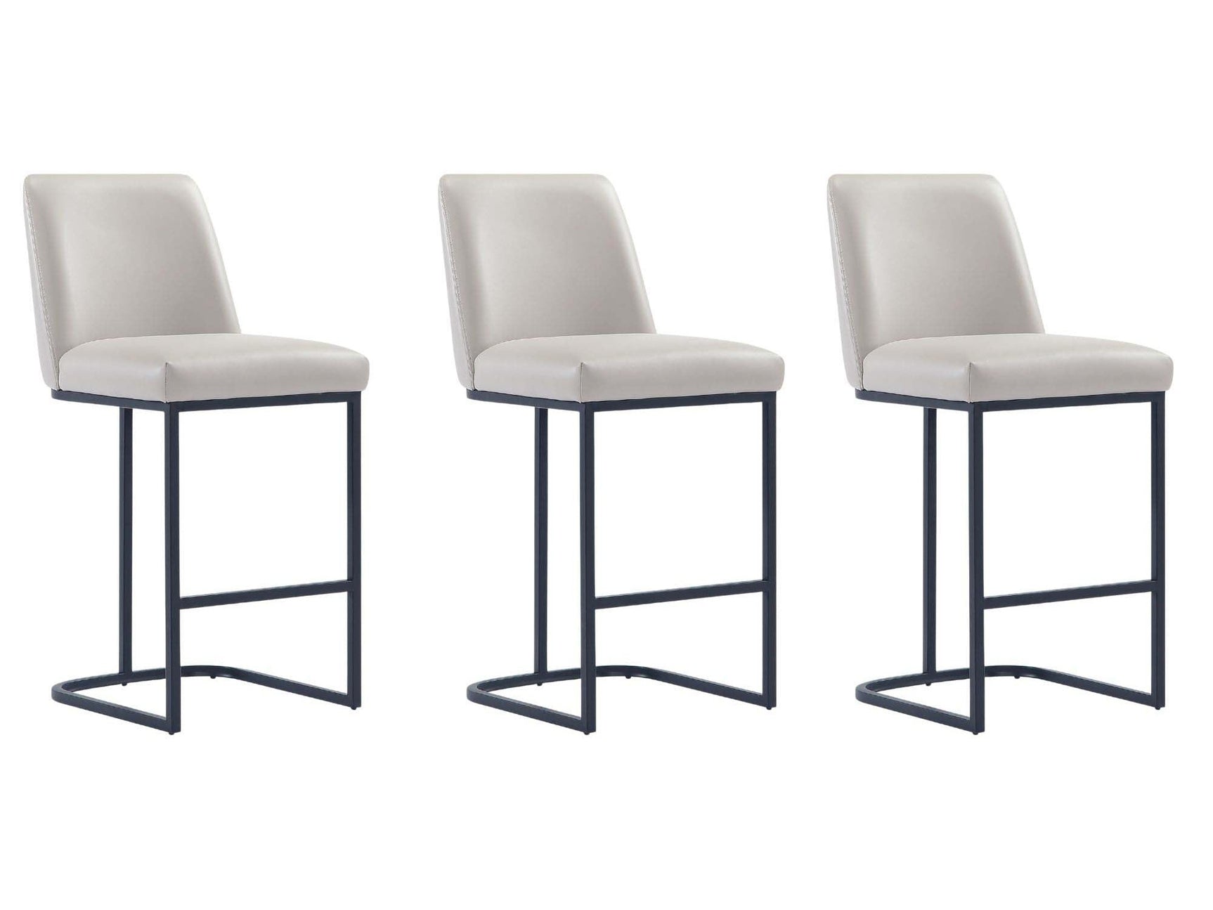 Serena Counter Stool in Light Grey (set of 3) - Ornate Home