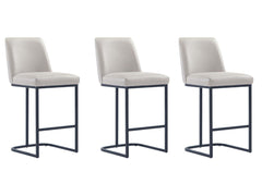 Serena Counter Stool in Light Grey (set of 3) - Ornate Home