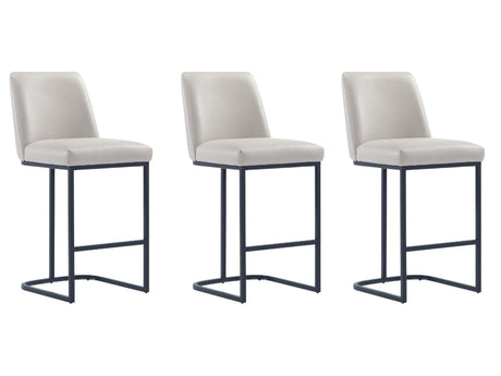 Serena Counter Stool in Light Grey (set of 3) - Ornate Home