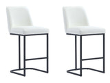 Serena Counter Stool in White (set of 2) - Ornate Home