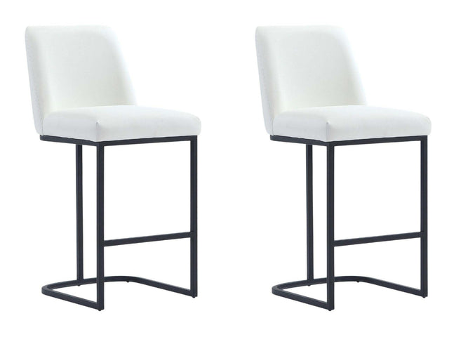 Serena Counter Stool in White (set of 2) - Ornate Home
